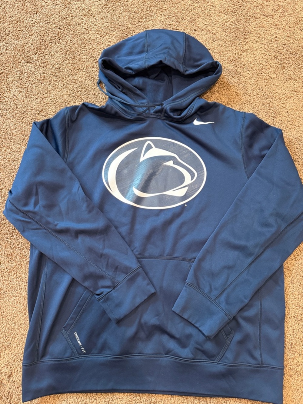 Nike Therma-Fit Navy Blue Penn State Logo Hoodie
